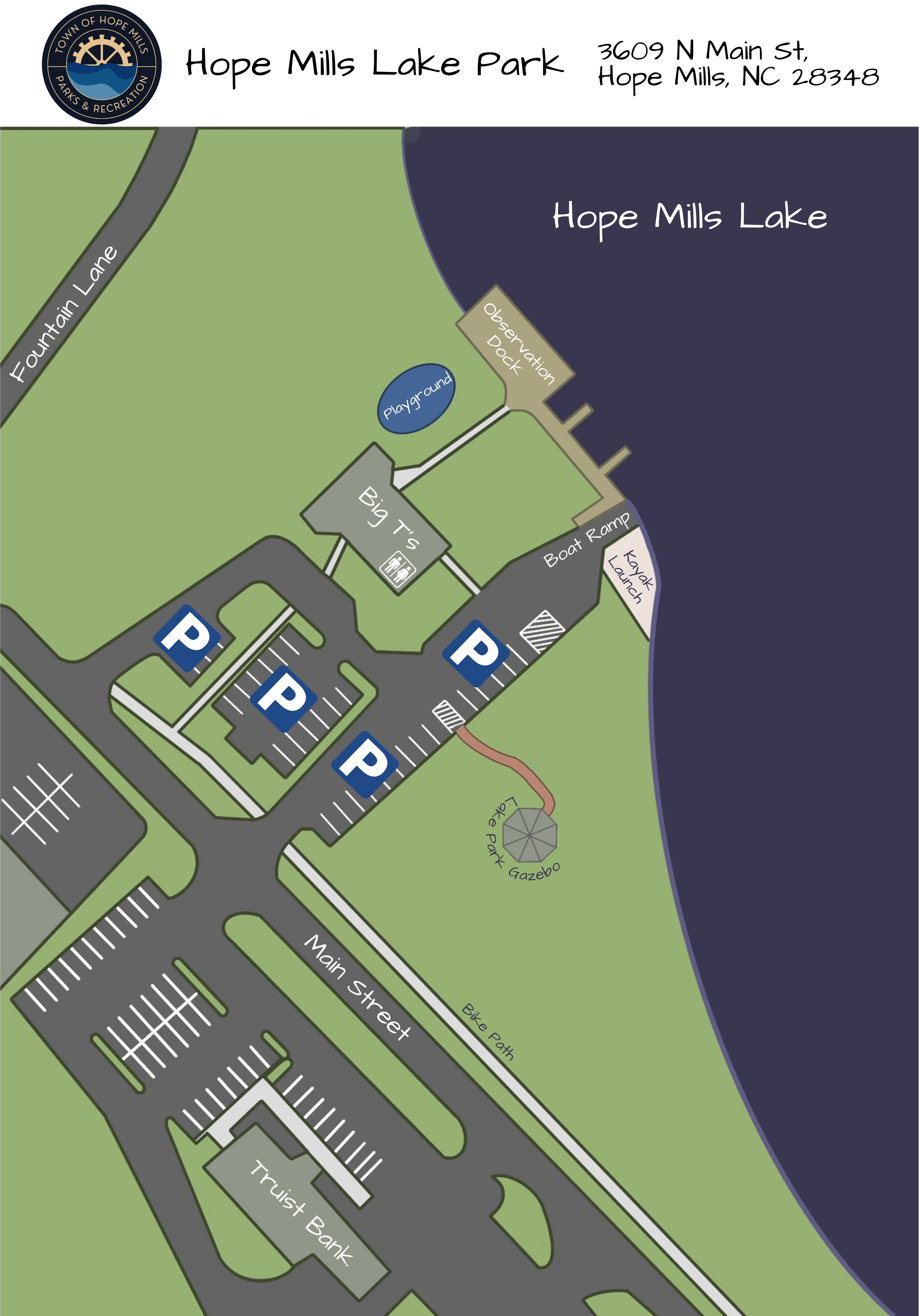 Hope Mills Lake Park Map